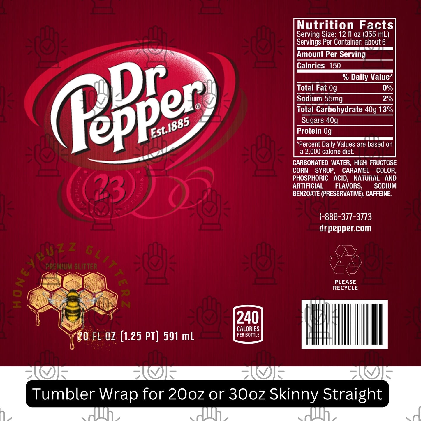 Dr Pepper Tumbler Wrap