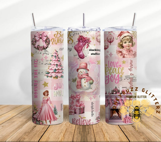 Pink Vintage Christams Paper Wrap