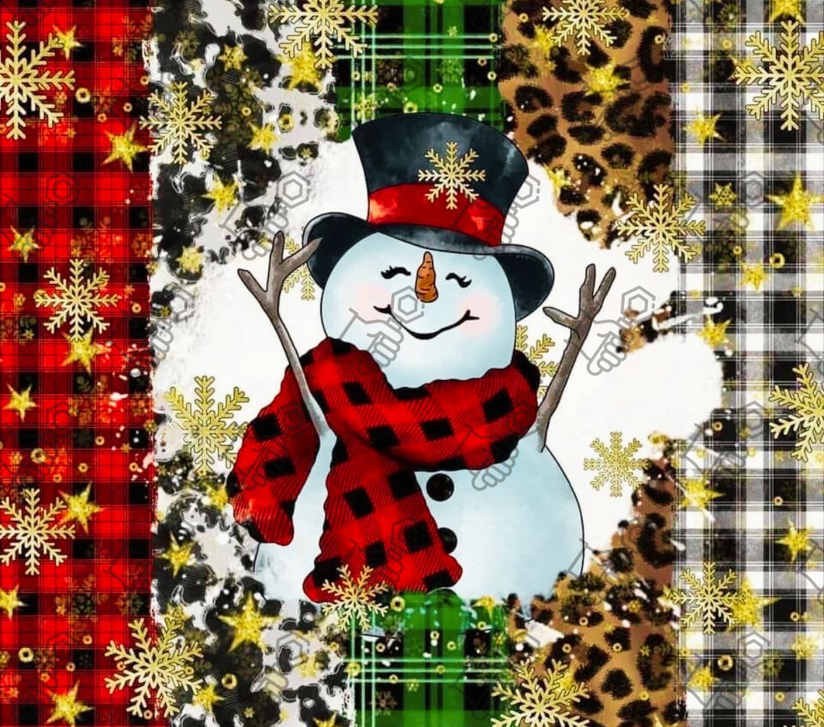 Snowman w/Plaid Tumbler Wrap