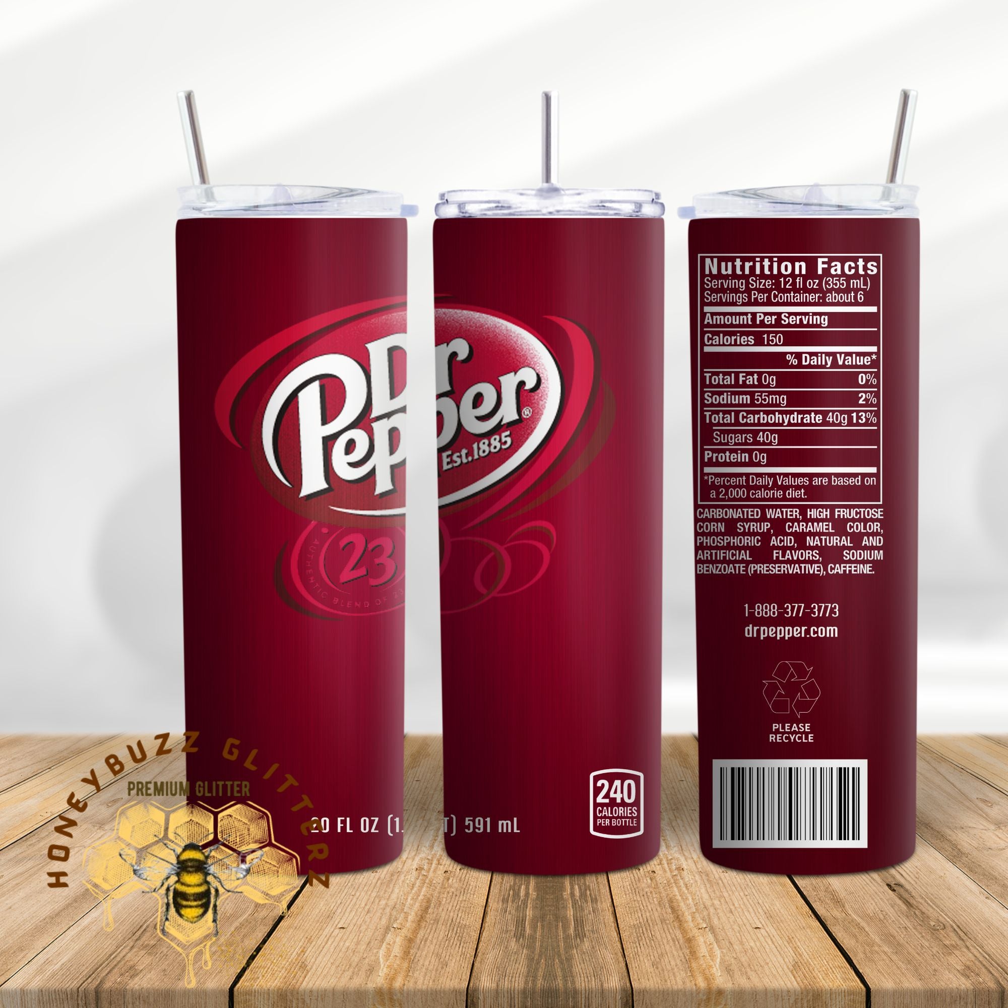 Full Glitter Dr. Pepper Tumbler