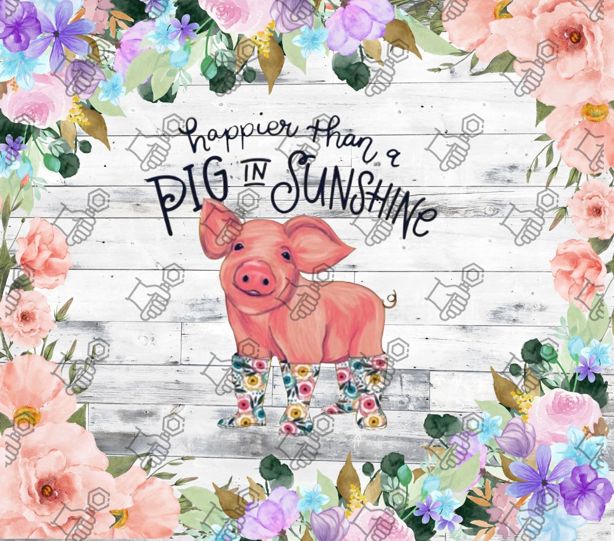 Happier than a Pig in Sunshine Tumbler Wrap