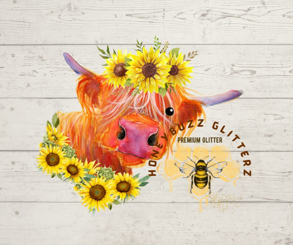 Sunflower Highland Cow